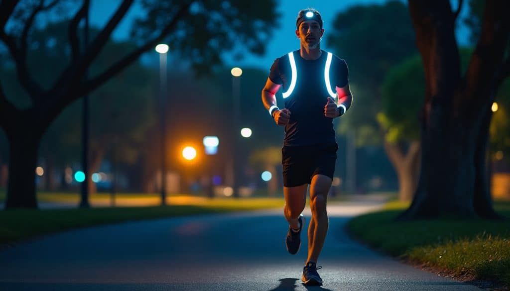 Courir de nuit : l&rsquo;équipement de visibilité